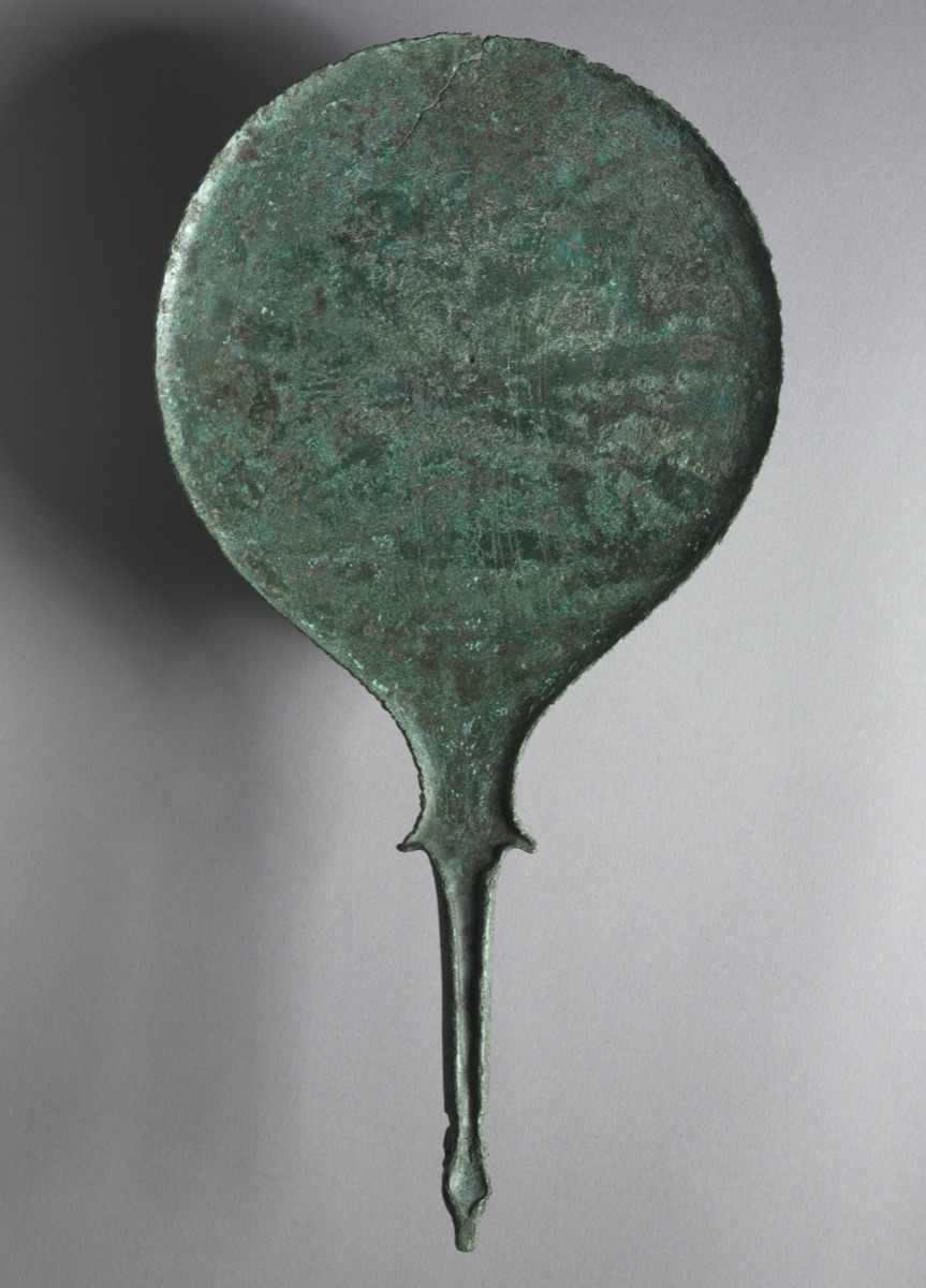 Mirror with Engraved Scene: Two Female Figures