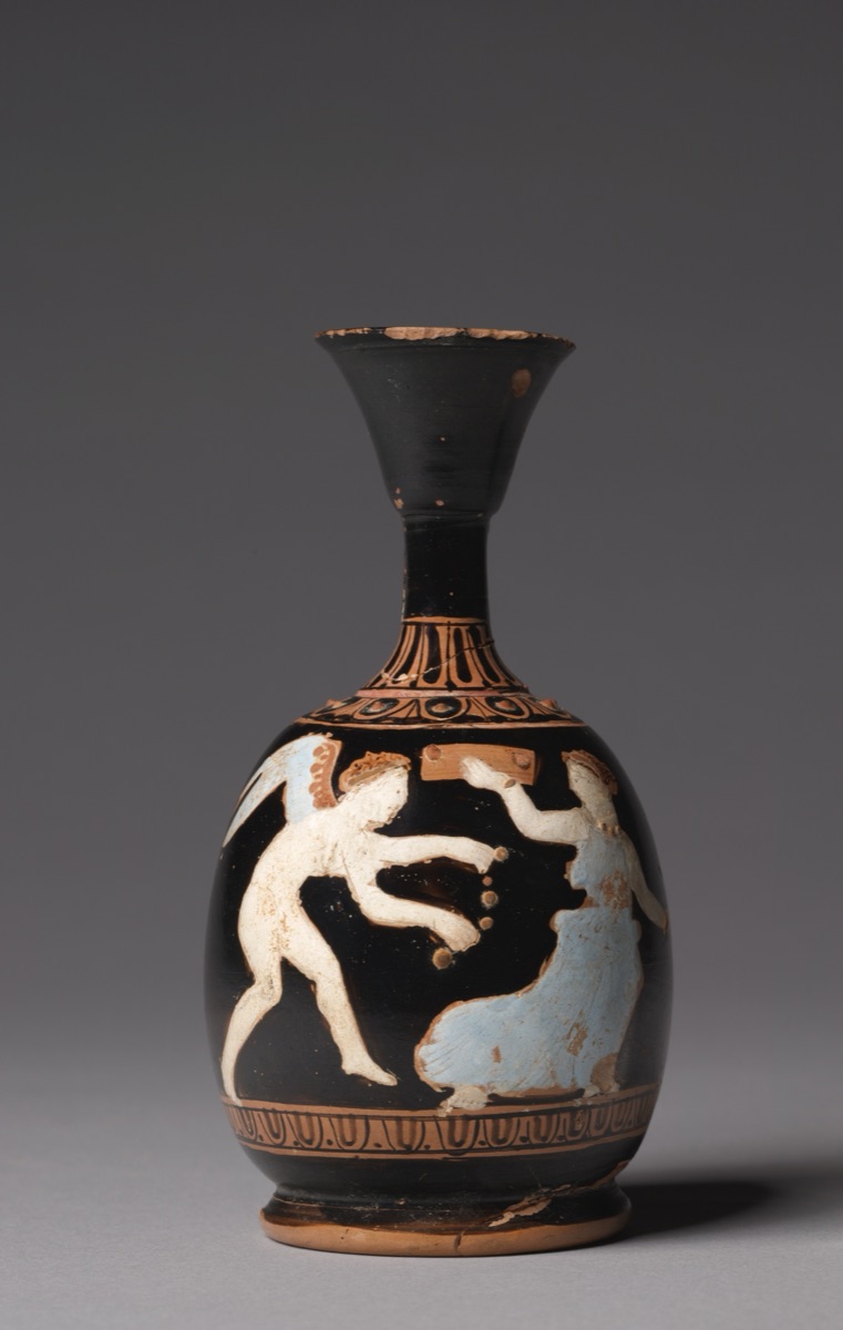 Red-Figure Squat Lekythos: Eros and Woman
