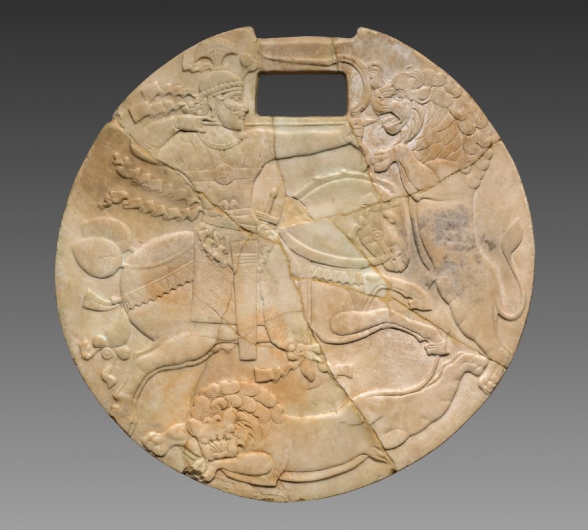 Sasanian King Hunting Lions
